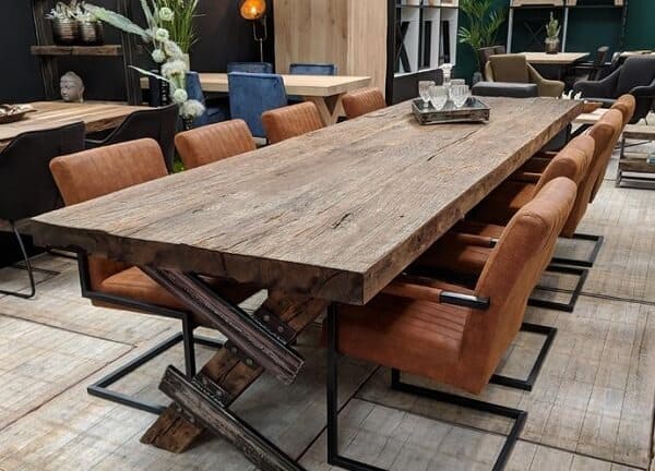 Oudeiken tafel 8 cm dik eiken