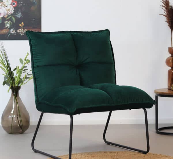 Fauteuil Merijn Velvet stof donkergroen