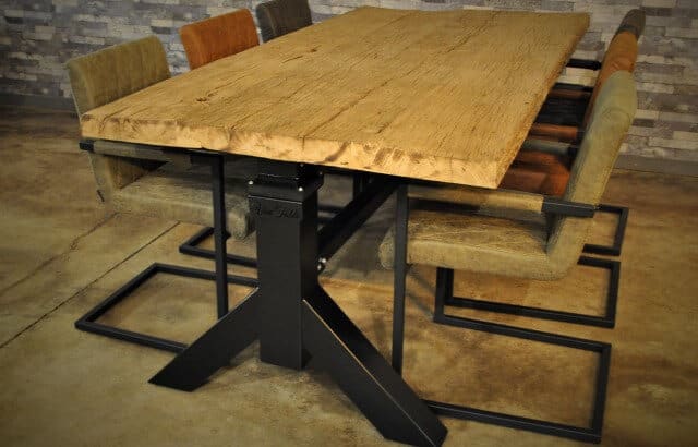 Hoog laag eettafel verstelbaar elektrisch zwart