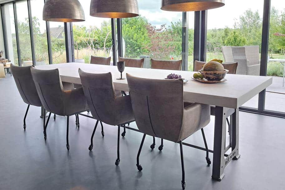 Betonlook tafelblad beton zit-sta tafel Betonlook tafelblad beton zit-sta tafel